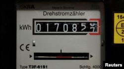 Egy német gázóra a Bonn melletti Bad Honnefben 2022. január 4-én