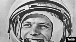 Soviet Union -- Yury Gagarin before space flight, 12Apr1961