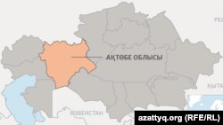 Ақтөбе облысының картадағы орны (Көрнекі сурет).