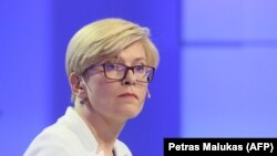 Ingrida Šimonytė közgazdász, korábbi pénzügyminiszter egy 2019-es televíziós vitán.