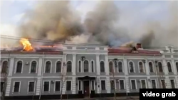 The SBU archive in Chernihiv was set ablaze.