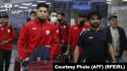 د افغانستان د فوټسال ملي ټیم بشکېک ته د رسېدو پر مهال