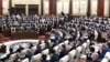 Kazakhstan - During Qassym-Zhomart Tokayev's speech in parliament. 16 March 2022 