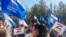 Митинг в поддержку военного вмешательства России в Украине. Симферополь