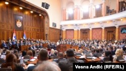 Sednica Skupštine Srbije 25. oktobra na kojoj je kandidatkinja za predsednicu Vlade Ana Brnabić izložila ekspoze nove Vlade.