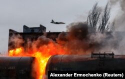 Un avion de luptă al Rusiei după un raid lâmgă Donetk, imagine din 27 octombrie