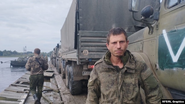 Російські військові в окупованій Новій Каховці