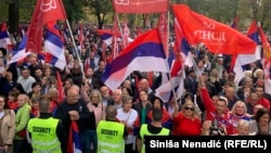 Police said the protest drew an estimated 30,000 people in Banja Luka.