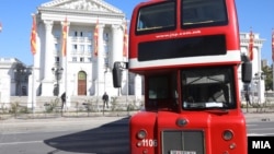 Архивска фотографија од протестите на возачите на ЈСП пред Владата, октомври 2022