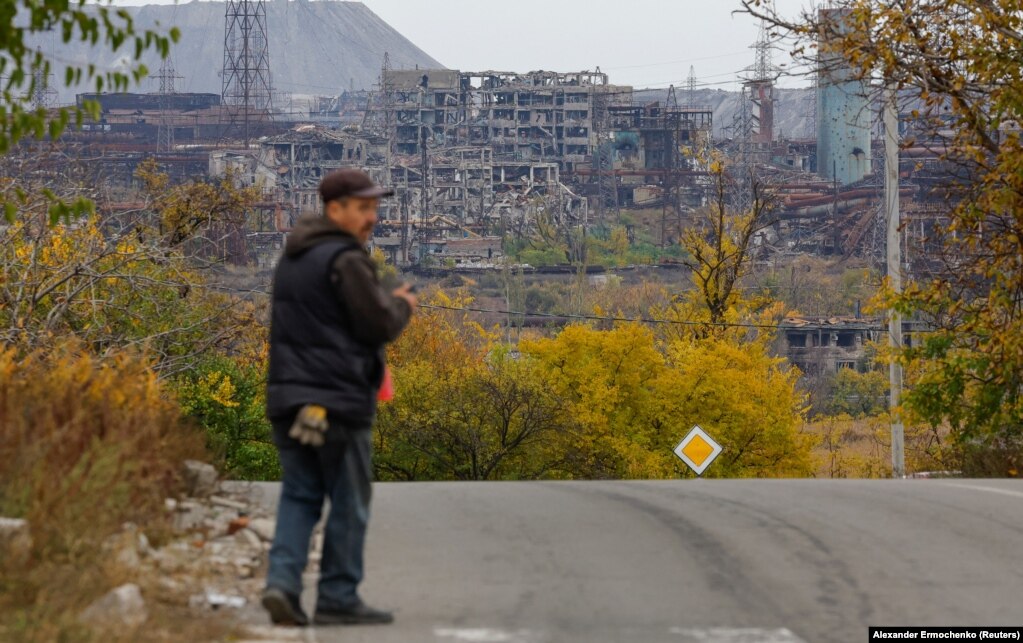 The ruins of the Azovstal steel mill.  According to TASS, the ruined Azovstal site is set to be turned into an "industrial park, a tech park, an eco-park, and a transport and logistics center" at a cost of around $831 million.