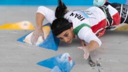 الناز رکابی بدون حجاب اجباری در سنگ‌نوردی قهرمانی آسیا شرکت کرد