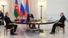 Владимир Путин с президента на Азербайджан Илхам Алиев и премиера на Армения Никол Пашинян