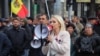 Protest al Partidului Șor în frunte cu Marina Tauber, octombrie 2022. 