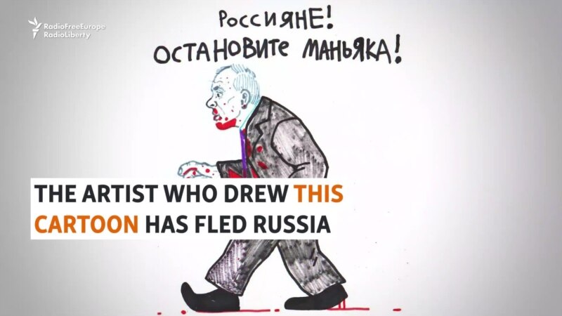 'You Need To Do Something': Russian Cartoonist Draws Anti-War Images In Exile
