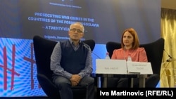 Nail Kajević i Selma Memović Čolović na konferenciji Fonda za humanitarno pravo u Beogradu, 28. november 2024.