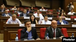 Armenia -- Deputies from the ruling My Step alliance attend a parliament session in Yerevan, June 28, 2019.