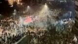 Žandarmerija ispred Skupštine Srbije gdje je došlo do incidenata nakon masovnog protesta, 15. marta 2025.