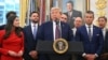 Donald Trump amerikai elnök beszédet mond a Fehér Házban Washingtonban, 2025. szeptember 2-án