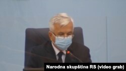 Predsjednik Narodne skupštine Republike Srpske (NSRS) Nedeljko Čubrilović predjsedava sjednicom parlamenta u oktobru 2021.