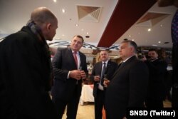 Milorad Dodik, predsjednik RS-a, i Viktor Orban, premijer Mađarske, u Laktašima, 6. novembar 2021.