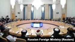 Представители «Талибана» на переговорах в Москве 20 октября 2021 года. Фото: МИД России via Reuters.