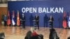 Premijer Albanije Edi Rama, predsednik Srbije Aleksandar Vučić i tada zamenik premijera Severne Makedonije Nikola Dimitrov na konferenciji za medije posle sastanka u okviru regionalne inicijative za saradnju "Open Balkan" u Beogradu 4. novembra 2021.