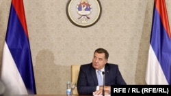 Milorad Dodik, član Predsjedništva Bosne i Hercegovine i predsjednik Saveza nezavisnih socijaldemokrata nakon sjednice Predsjedništva BiH, Sarajevo, 18. oktobar 2021.