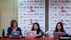 درخواست فعالان و گروه‌های حقوق بشری برای تحریم المپیک زمستانی پکن در یک کنفرانس خبری 