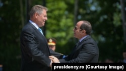 Klaus Iohannis și Abdel Fattah al-Sisi la recepția de la Cotroceni din iunie 2019