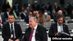 Հայաստանի նախագահ Արմեն Սարգսյանը կլիմայի հարցով ՄԱԿ-ի COP26 գագաթնաժողովում, Գլազգո, 1-ը նոյեմբերի, 2021թ. 