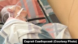 Sergei Samborsky posted shocking video on social media showing his unconscious grandmother, Yulia Yemelyashina, covered in bruises and bed sores on a urine-soaked mattress.