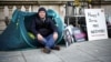 Richard Ratcliffe on a hunger strike outside the Foreign Office in London