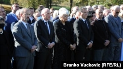 Last month, Claudia Roth (center) became the first senior German official to attend the annual memorial for the victims of the Nazi massacre in the central Serbian city of Kragujevac.