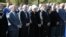 Last month, Claudia Roth (center) became the first senior German official to attend the annual memorial for the victims of the Nazi massacre in the central Serbian city of Kragujevac.