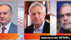 Слева направо: Сейран Оганян, Вардан Осканян и Раффи Ованнисян, представляющие блок «ОРО»