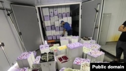 Russia - Russian officials inspect flowers imported from Iran. (Photo by Rosselkhoznadzor).
