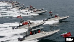 Iran's Revolutionary Guard speed boats. File photo