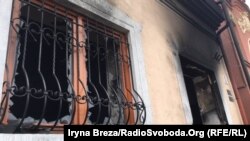 Последствия пожара в Венгерском культурном центре в Ужгороде