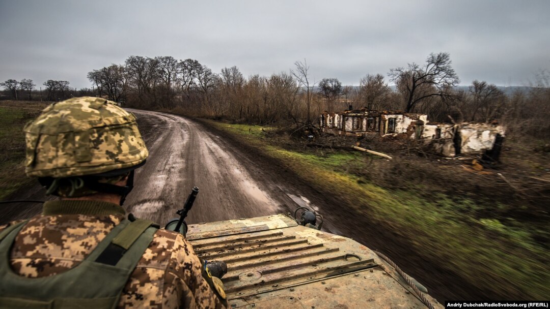 14 декабря 2017 года, украинские позиции возле Попасной Луганской области