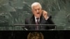 Presidenti i Autoritetit Palestinez, Mahmoud Abbas, gjatë një fjalimi në OKB, shtator 2024.