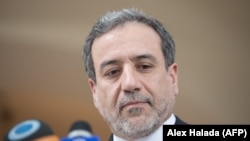 Abbas Araghchi, political deputy at the Ministry of Foreign Affairs of Iran, speaks to the media after the meeting of the Joint Commission of the Joint Comprehensive Plan of Action (JCPOA) attended by the E3+2 and Iran, in Vienna, July 28, 2019