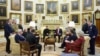 Президент США Дональд Трамп и члены его администрации принимают украинскую делегацию во главе с Владимиром Зеленским в Белом доме, 28 июля 2026 года