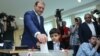 Armenia - Mayor Taron Markarian votes in municipal elections in Yerevan, 14May2017.