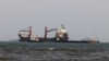 Vessels are seen in the Strait of Hormuz, off the southern Iranian port city of Bandar Abbas on August 10.