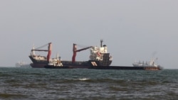 Vessels are seen in the Strait of Hormuz, off the southern Iranian port city of Bandar Abbas on August 10.