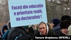 La protestul Sindicatului Educației la Chișinău