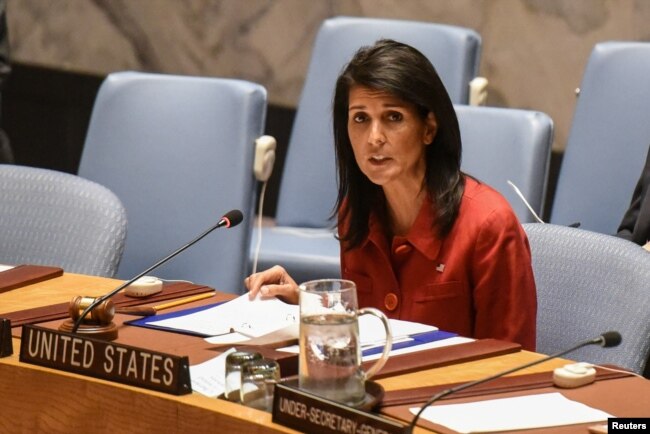 Nikki Haley, američka ambasadorica na SB UN u 7. aprila 2017.