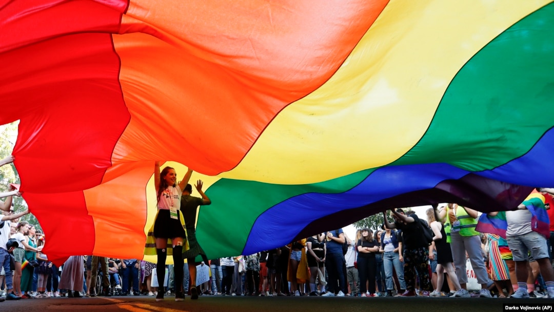 
Srbija - Učesnici Prajd Marša tokom Nedelje ponosa u Beogradu u septembru 2019. 