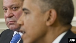 U.S. President Barack Obama and Pakistani Prime Minister Nawaz Sharif (left) at the White House in October 2013