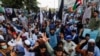 People rallied in Karachi on March 28 in support of protests in Bannu district of Khyber Pakhtunkhwa Province over the deaths of four teenage boys. 